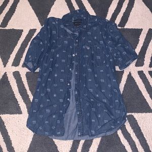 *Large Slim True Religion Button Up*